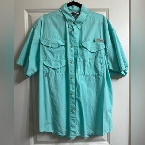 Columbia Aqua Button-Up Shirt